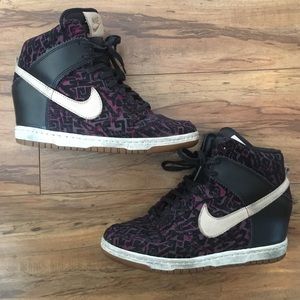 Women’s Nike Dunk Sky Hi pink and black tribal 7